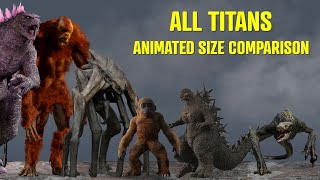 Godzilla 1 vs All Titans Animated Size Comparison [upl. by Uol64]