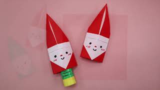 簡單聖誕老人指套摺紙  クリスマスの折り紙 サンタクロースの指サック  Santa Claus origami finger cot [upl. by Victorine300]