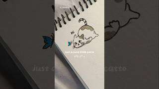 Simple things to draw when youre bored part 3 🤍 easydrawing cute cat simple viralvideo art [upl. by Akerahs599]