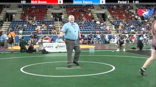 Fargo 2012 182 Round 1 Matt Brown Wyoming vs Jordan Rogers Washington [upl. by Spain548]