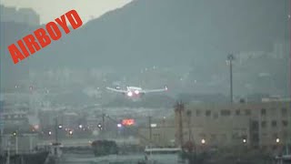 Qantas Boeing 767 Landing Kai Tak Airport 1998 [upl. by Ecirtnahs]