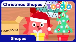 Christmas Shapes  Zoodio Holidays Special  Decoration Shapes and Fun Animals Activities for Kids [upl. by Sybyl]