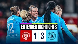 HIGHLIGHTS DERBY DELIGHT FOR SUPER CITY AT OLD TRAFFORD  Man United 13 Man City  WSL [upl. by Novy383]