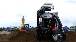 Huddig 1260C demo with pole erecting at Load up North 2014 [upl. by Necyla]