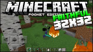 Minecraft PE Faithful 32x32 Texture Pack  MCPE 0143 TP Pocket Edition [upl. by Ecal30]