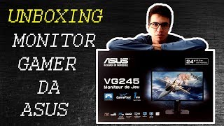 UNBOXING DO MONITOR GAMER ASUS VG245H  1ms 75HZ FULL HD O UNBOXING MAIS DESAJEITADO DE TODOS [upl. by Retsevlis]