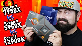 ¿Cual da MÁS por tu DINERO Ryzen 7950x VS Ryzen 5950x VS Core i9 12900K  DrogaDigital [upl. by Sharl]