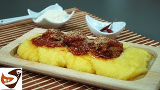 Polenta con salsiccia ricette primi piatti Polenta with sausage ragu [upl. by Tychonn98]