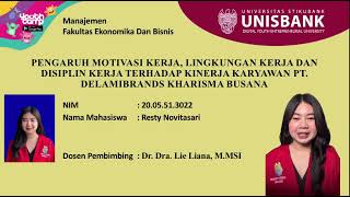 PENGARUH MOTIVASILINGKUNGAN amp DISIPLIN KERJA THD KINERJA KARYAWAN PT DELAMIBRANDS KHARISMA BUSANA [upl. by West]