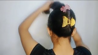 Simple Wedding Hairstyle Girl  Easy and Beautiful Hair Style for Function  High Bun in Long Hair [upl. by Yennej562]