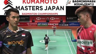 Jonatan Christie INA VS Leong Jun Hao MAS  Semifinals Kumamoto Masters Japan Badminton 2024 [upl. by Anihpled334]