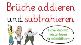 Brüche addieren und subtrahieren  ungleiche Nenner  Erklärung [upl. by Keon14]