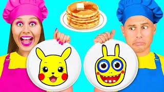 Pancake Art Challenge  Fantastic Kitchen Recipes by Fun Tun [upl. by Ydnelg]