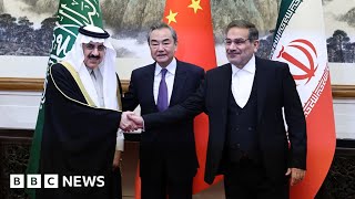 Iran and Saudi Arabia agree to renew diplomatic relations after sevenyear rift  BBC News [upl. by Htiaf810]