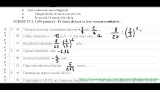 Clasa a VIIa  Teza la matematica  Semestrul I  Model 1  partea I [upl. by Latnahc]