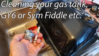 Cleaning your gas tank GY6 or Sym Fiddle [upl. by Janenna655]