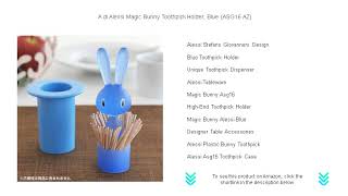 A di Alessi Magic Bunny Toothpick Holder Blue ASG16 AZ [upl. by Ennaecarg]