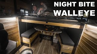 Overnight Ice Fishing Catching Walleye At Night [upl. by Naujek133]