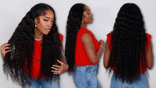 Low Maintenance Natural Curls Super Gorgeous 30quot Loose Deep Wave Wig Install Ft WIGGINS Hair [upl. by Sharpe347]