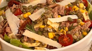 Salade de lentilles bien garnie idéal pour un dîner d’été سلطة العدس الغنية وجبة متكاملة للصيف [upl. by Craner]