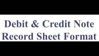 Debit and Credit Note Format [upl. by Pero]