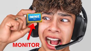 I Played Fortnite on Worlds SMALLEST Monitor [upl. by Ybroc]