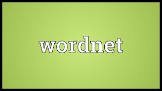 Wordnet Meaning [upl. by Aurea]