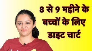 डाइट चार्ट 8 से 9 महीने के बच्चों के लिए  8 to 9 Month Baby Diet Chart in Hindi [upl. by Akiner445]