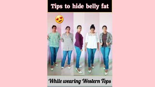 Tops to hide belly fat🤍  Glamwithg3  fashion tshirt tops hacks jeans plussize newvideo [upl. by Analaf936]