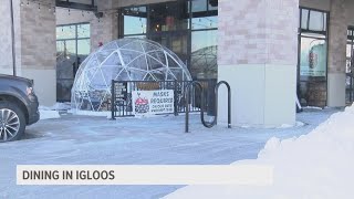 Igloos warm up restaurants outdoor dining experience [upl. by Hussein95]