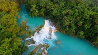 Cascadas de El Meco desde el aire Huasteca Potosina San Luis Potosí [upl. by Notsreik]