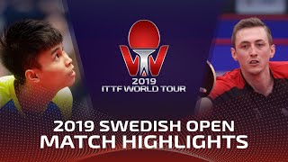 Liam Pitchford vs Zhou Qihao  2019 ITTF Swedish Open Highlights R32 [upl. by Hussein]