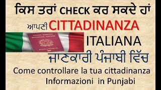 come controllare cittadinanza online in punjabi [upl. by Dnomsad]