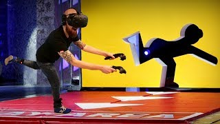 HOLE IN THE WALL GAME SHOW IN VIRTUAL REALITY [upl. by Gahan924]