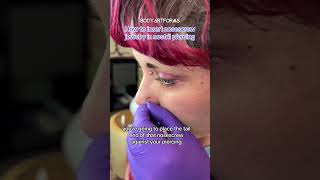 How to insert a corkscrew style nosescrew in a nostril piercing shorts [upl. by Eiboh]