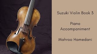 Suzuki violin book 3 piano accompaniment Bourrée by JSBach [upl. by Deedee]