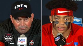 Ryan Day Justin Fields react to Ohio States Fiesta Bowl loss to Clemson  College Football on ESPN [upl. by Quennie959]