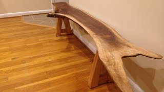 Creating my Live Edge Slab Bench [upl. by Ayisan]