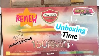 MasterArt 150 Coloured Pencil Unboxing amp First Impressions  Swatch amp Review [upl. by Eidoc]