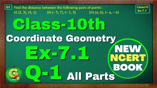 Class10 Ex71 Q1 Coordinate Geometry  New NCERT Math Book  Chapter 7 CBSE Green Board Classes [upl. by Francesca]