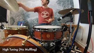 14x475quot Bubinga Stave Snare  Sound Test  Philadelphia Drum Company [upl. by Petula]