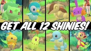 Get ALL 12 Shiny Starter Pokemon in BDSP w 6IVs amp Apricorn Balls [upl. by Theadora302]