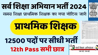 Sarv siksha 2024  Apply online form primary teacher vacancy newvacancy2024 [upl. by Alvy]