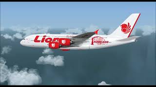 AIRBUS A380 800 LION AIRLINES LANDING AT SOEKARNO HATTA INTL AIRPORT FS9 HD [upl. by Proudlove540]