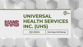 Universal Health Services Inc UHS Earnings Call Recap for Q3 2024 [upl. by Mailiw525]