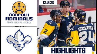 Norfolk Admirals  TroisRivieres Lions  December 16 2023  HIGHLIGHTS [upl. by Rimhsak]