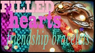 How to Make Friendship Bracelets ♥ Filled Hearts Pattern [upl. by Thurnau797]