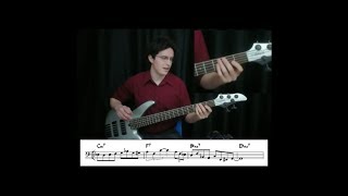 Cool Bass Licks 4  quotAutumn Leavesquot Major and minor 251 lick  Bass Guitar Lesson [upl. by Rolat]