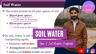 Soil Water  Plant Water Relation UrduHindi [upl. by Deegan]