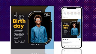 PixelLab Tutorial  How to Design Professional Birthday Flyer in Pixellab  2023  Graphics Design [upl. by Lenes817]